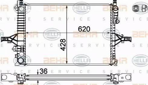 BEHR HELLA Service 8MK 376 774-221 - Radiator, engine cooling autospares.lv