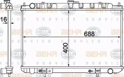 BEHR HELLA Service 8MK 376 770-601 - Radiator, engine cooling autospares.lv