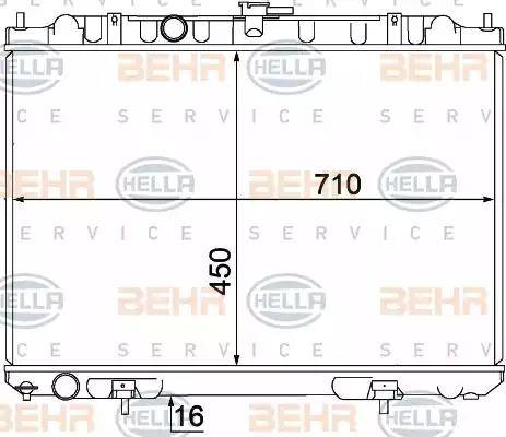 BEHR HELLA Service 8MK 376 770-761 - Radiator, engine cooling autospares.lv