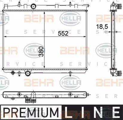 BEHR HELLA Service 8MK 376 771-501 - Radiator, engine cooling autospares.lv