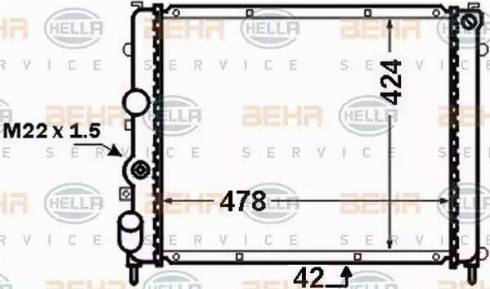 BEHR HELLA Service 8MK 376 771-661 - Radiator, engine cooling autospares.lv