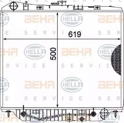 BEHR HELLA Service 8MK 376 771-101 - Radiator, engine cooling autospares.lv