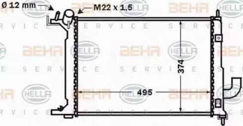 BEHR HELLA Service 8MK 376 771-111 - Radiator, engine cooling autospares.lv