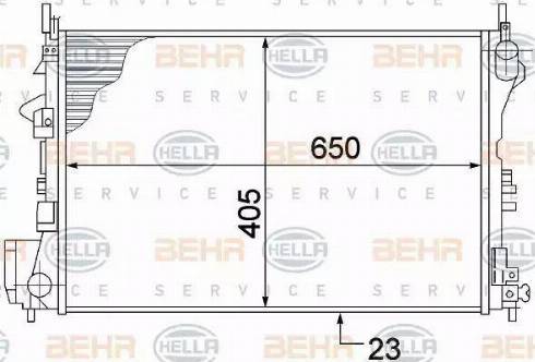 BEHR HELLA Service 8MK 376 771-201 - Radiator, engine cooling autospares.lv