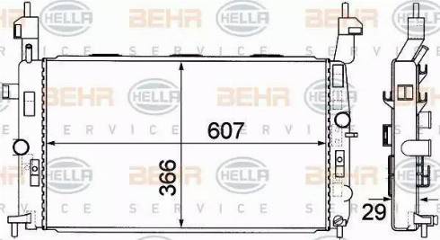 BEHR HELLA Service 8MK 376 771-221 - Radiator, engine cooling autospares.lv