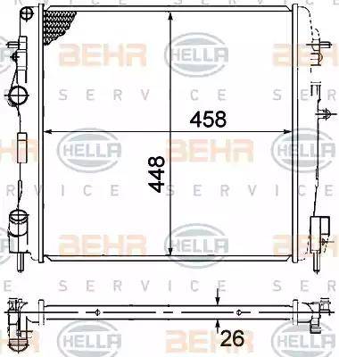 BEHR HELLA Service 8MK 376 771-791 - Radiator, engine cooling autospares.lv