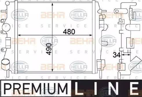 BEHR HELLA Service 8MK 376 772-001 - Radiator, engine cooling autospares.lv