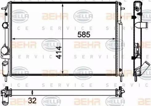 BEHR HELLA Service 8MK 376 772-011 - Radiator, engine cooling autospares.lv