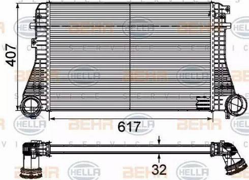 BEHR HELLA Service 8ML 376 746-201 - Intercooler, charger autospares.lv