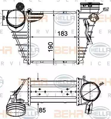 BEHR HELLA Service 8ML 376 760-594 - Intercooler, charger autospares.lv