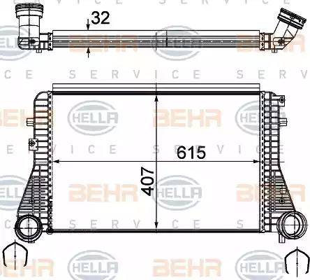 BEHR HELLA Service 8ML 376 723-544 - Intercooler, charger autospares.lv