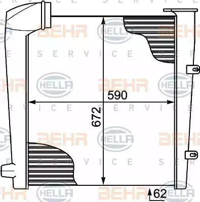 BEHR HELLA Service 8ML 376 727-651 - Intercooler, charger autospares.lv