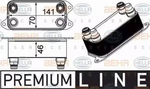 BEHR HELLA Service 8MO 376 924-061 - Oil Cooler, automatic transmission autospares.lv