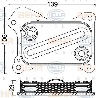 BEHR HELLA Service 8MO 376 797-061 - Oil Cooler, engine oil autospares.lv