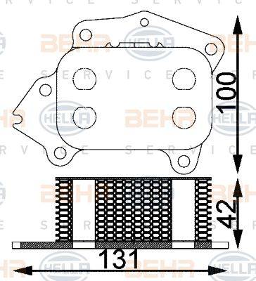 BEHR HELLA Service 8MO 376 797-101 - Oil Cooler, engine oil autospares.lv