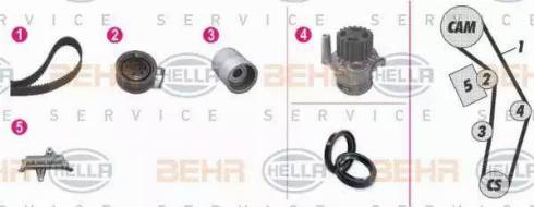 BEHR HELLA Service 8MP 376 809-851 - Water Pump & Timing Belt Set autospares.lv