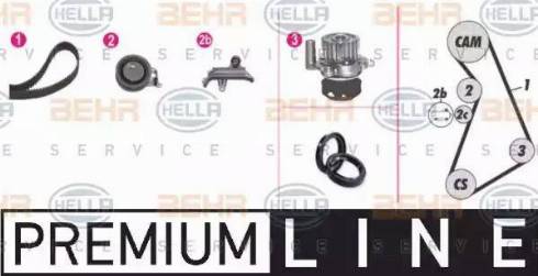 BEHR HELLA Service 8MP 376 809-811 - Water Pump & Timing Belt Set autospares.lv