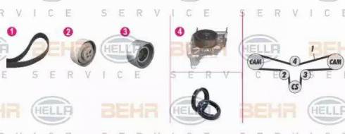 BEHR HELLA Service 8MP 376 809-821 - Water Pump & Timing Belt Set autospares.lv