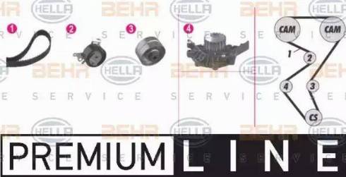 BEHR HELLA Service 8MP 376 804-871 - Water Pump & Timing Belt Set autospares.lv