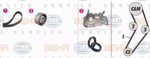 BEHR HELLA Service 8MP 376 805-841 - Water Pump & Timing Belt Set autospares.lv