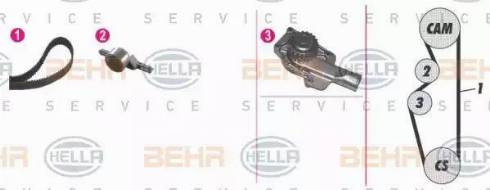 BEHR HELLA Service 8MP 376 805-881 - Water Pump & Timing Belt Set autospares.lv