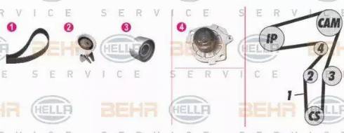 BEHR HELLA Service 8MP 376 806-881 - Water Pump & Timing Belt Set autospares.lv