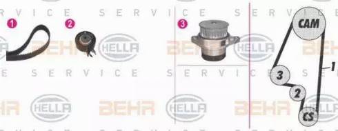 BEHR HELLA Service 8MP 376 800-841 - Water Pump & Timing Belt Set autospares.lv