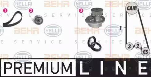 BEHR HELLA Service 8MP 376 800-801 - Water Pump & Timing Belt Set autospares.lv