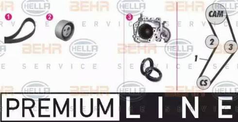 BEHR HELLA Service 8MP 376 800-881 - Water Pump & Timing Belt Set autospares.lv