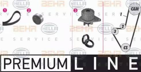 BEHR HELLA Service 8MP 376 800-871 - Water Pump & Timing Belt Set autospares.lv