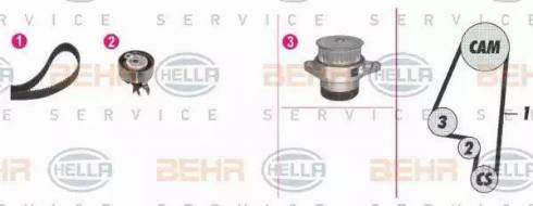BEHR HELLA Service 8MP 376 801-891 - Water Pump & Timing Belt Set autospares.lv