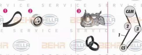 BEHR HELLA Service 8MP 376 801-881 - Water Pump & Timing Belt Set autospares.lv