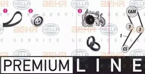 BEHR HELLA Service 8MP 376 801-871 - Water Pump & Timing Belt Set autospares.lv