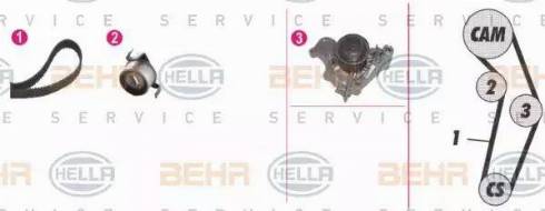 BEHR HELLA Service 8MP 376 808-891 - Water Pump & Timing Belt Set autospares.lv