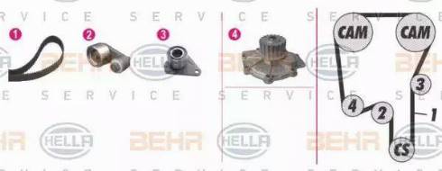 BEHR HELLA Service 8MP 376 808-851 - Water Pump & Timing Belt Set autospares.lv