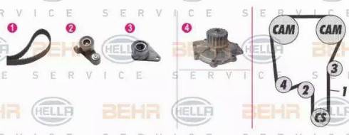 BEHR HELLA Service 8MP 376 808-861 - Water Pump & Timing Belt Set autospares.lv