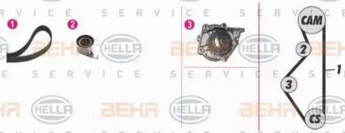 BEHR HELLA Service 8MP 376 808-801 - Water Pump & Timing Belt Set autospares.lv