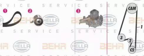 BEHR HELLA Service 8MP 376 808-811 - Water Pump & Timing Belt Set autospares.lv