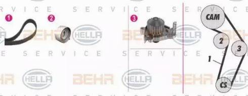 BEHR HELLA Service 8MP 376 808-831 - Water Pump & Timing Belt Set autospares.lv