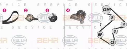 BEHR HELLA Service 8MP 376 808-821 - Water Pump & Timing Belt Set autospares.lv