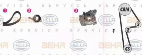BEHR HELLA Service 8MP 376 808-871 - Water Pump & Timing Belt Set autospares.lv