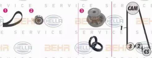 BEHR HELLA Service 8MP 376 803-841 - Water Pump & Timing Belt Set autospares.lv