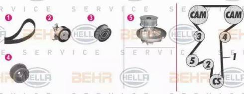 BEHR HELLA Service 8MP 376 803-861 - Water Pump & Timing Belt Set autospares.lv