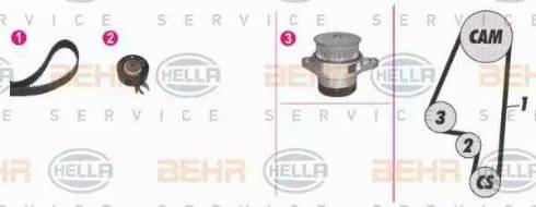 BEHR HELLA Service 8MP 376 803-881 - Water Pump & Timing Belt Set autospares.lv