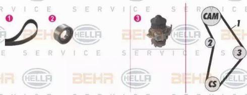 BEHR HELLA Service 8MP 376 803-821 - Water Pump & Timing Belt Set autospares.lv