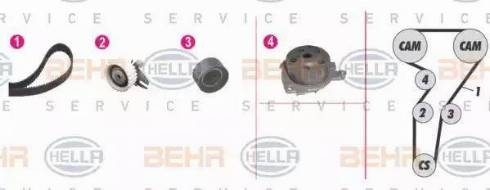 BEHR HELLA Service 8MP 376 802-891 - Water Pump & Timing Belt Set autospares.lv