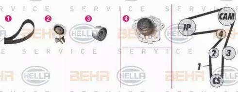 BEHR HELLA Service 8MP 376 802-801 - Water Pump & Timing Belt Set autospares.lv