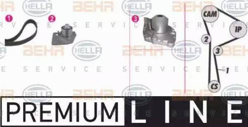 BEHR HELLA Service 8MP 376 802-821 - Water Pump & Timing Belt Set autospares.lv