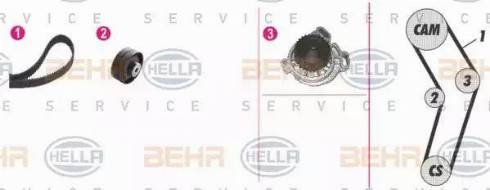 BEHR HELLA Service 8MP 376 807-851 - Water Pump & Timing Belt Set autospares.lv