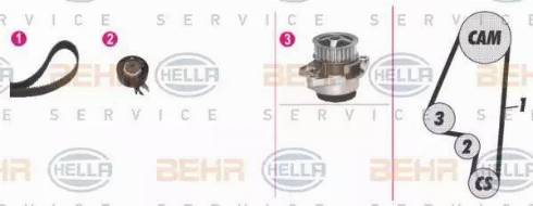 BEHR HELLA Service 8MP 376 807-861 - Water Pump & Timing Belt Set autospares.lv